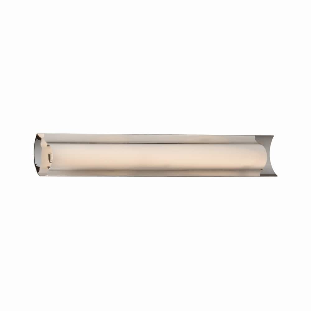 Justice Design Fusion Lineate 30-inch Polished Chrome ADA LED Wall/ Bath Bar, Opal Shade