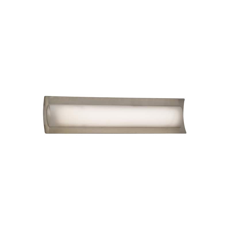 Justice Design Fusion Lineate 22-inch Brushed Nickel ADA LED Wall/ Bath Bar, Opal Shade