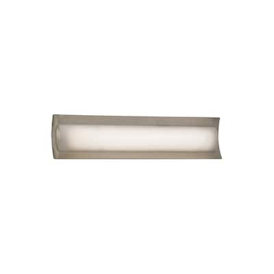 Justice Design Fusion Lineate 22-inch Brushed Nickel ADA LED Wall/ Bath Bar, Opal Shade