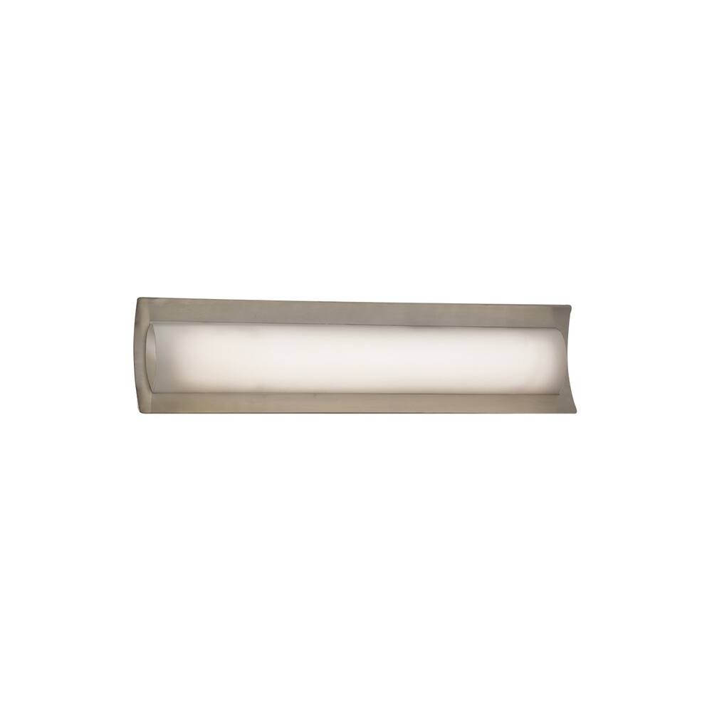 Justice Design Fusion Lineate 22-inch Brushed Nickel ADA LED Wall/ Bath Bar, Opal Shade