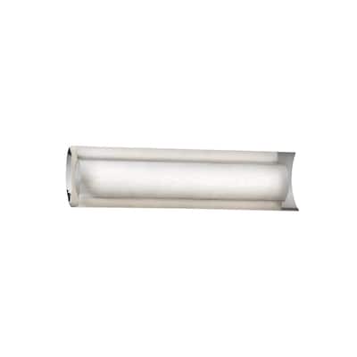 Justice Design Fusion Lineate 22-inch Polished Chrome ADA LED Wall/ Bath Bar, Weave Shade