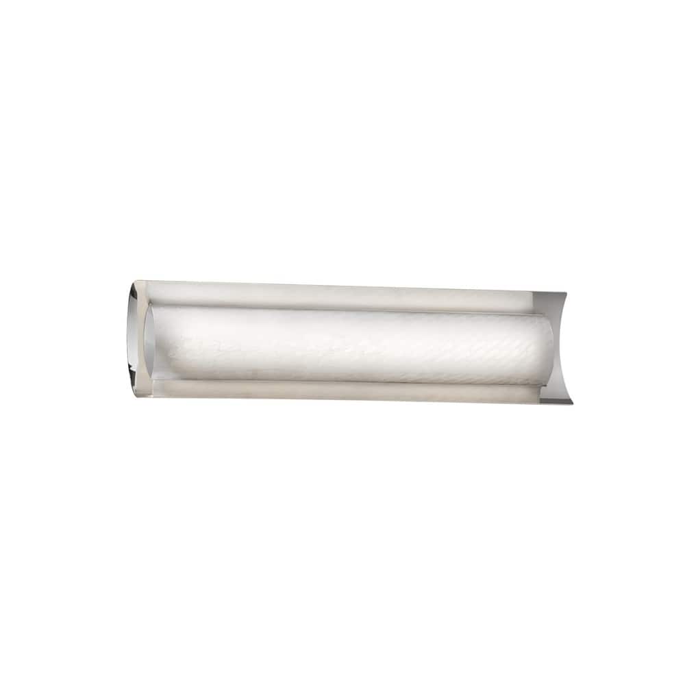 Justice Design Fusion Lineate 22-inch Polished Chrome ADA LED Wall/ Bath Bar, Weave Shade