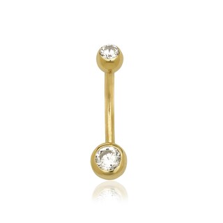14k Gold 14-Gauge Dragonfly Drop Body Jewelry Belly Ring (yellow 