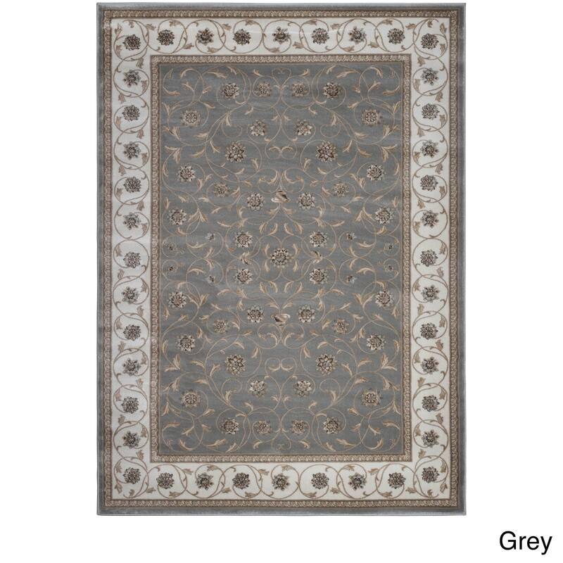 Admire Home Living Plaza Floral Scroll Area Rug - 7'10" x 10'2"/Surplus - Grey