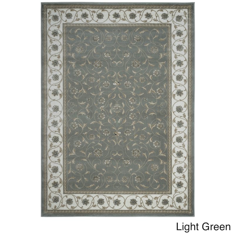 Admire Home Living Plaza Floral Scroll Area Rug - 7'10" x 10'2"/Surplus1 - Green