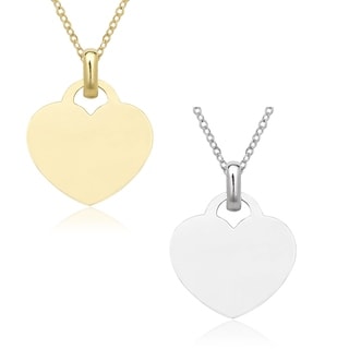 gold heart tag necklace