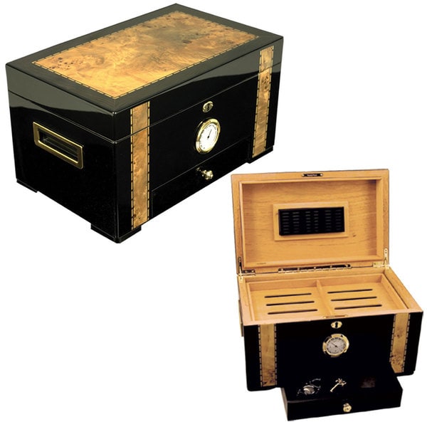 Shop Cuban Exotica Moderno Black Apricot Large 120cigar Humidor Free