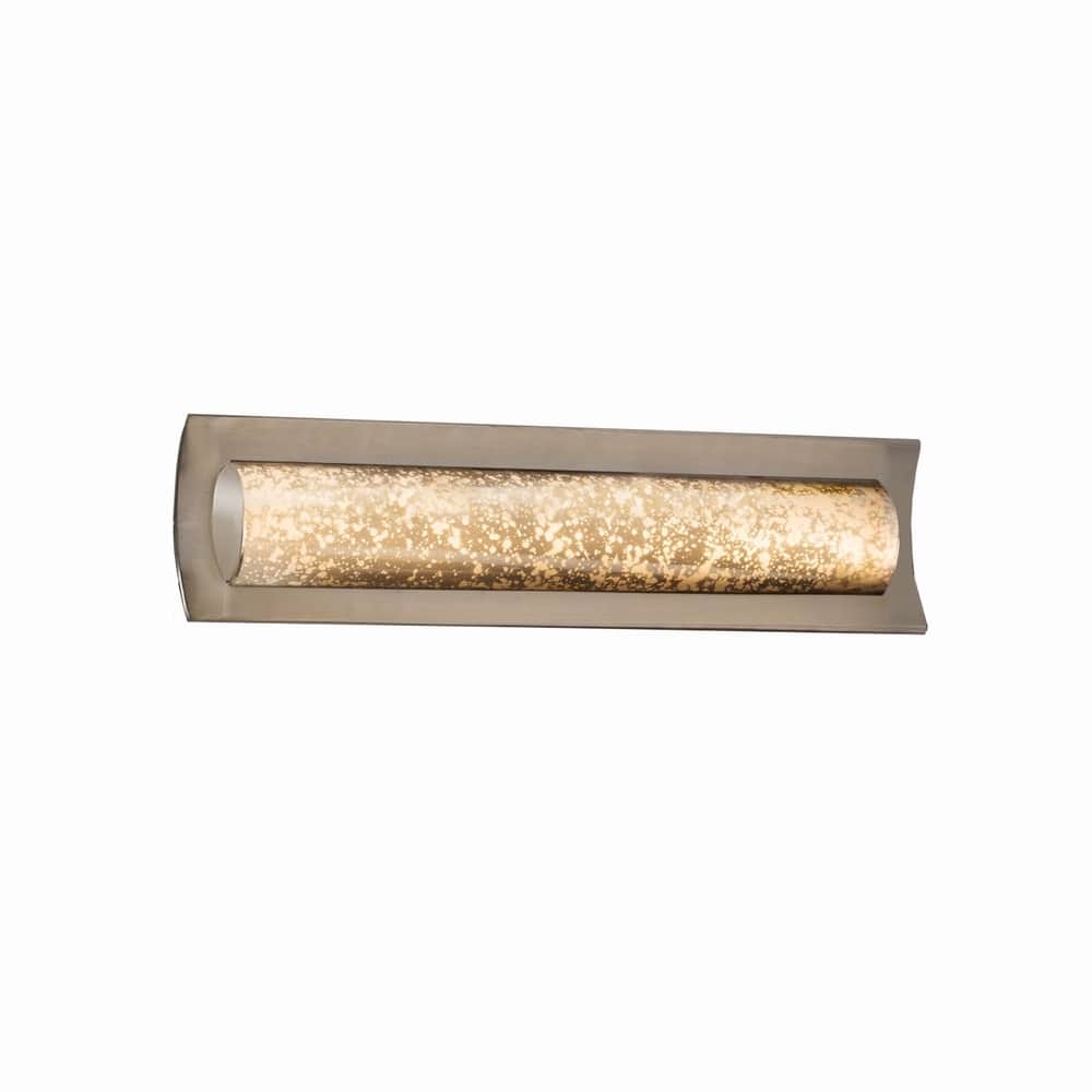 Justice Design Fusion Lineate 22-inch Brushed Nickel ADA LED Wall/ Bath Bar, Mercury Shade