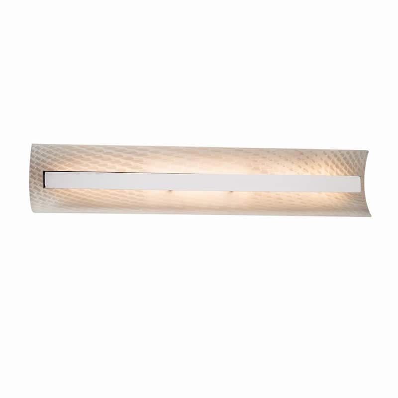 Justice Design Fusion Contour 29-inch Polished Chrome ADA LED Wall/ Bath Bar, Weave Shade