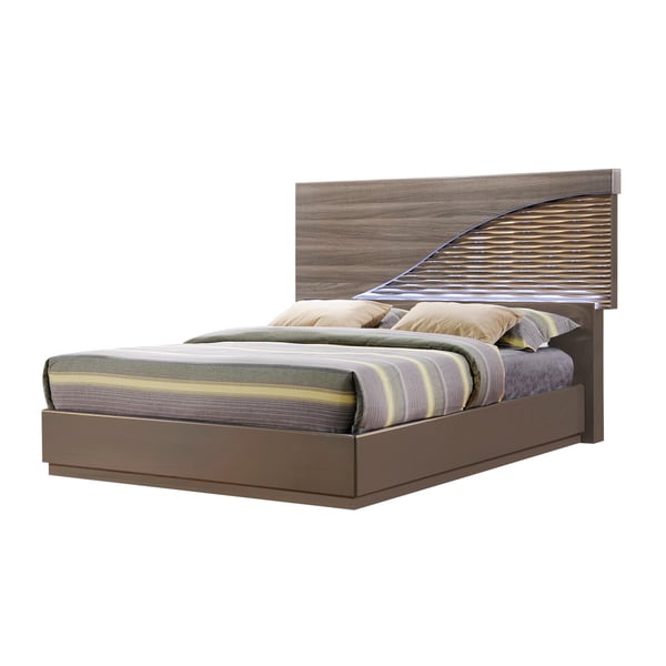 Global Zebra Wood/ Gold Line Queensized Bed Free Shipping Today