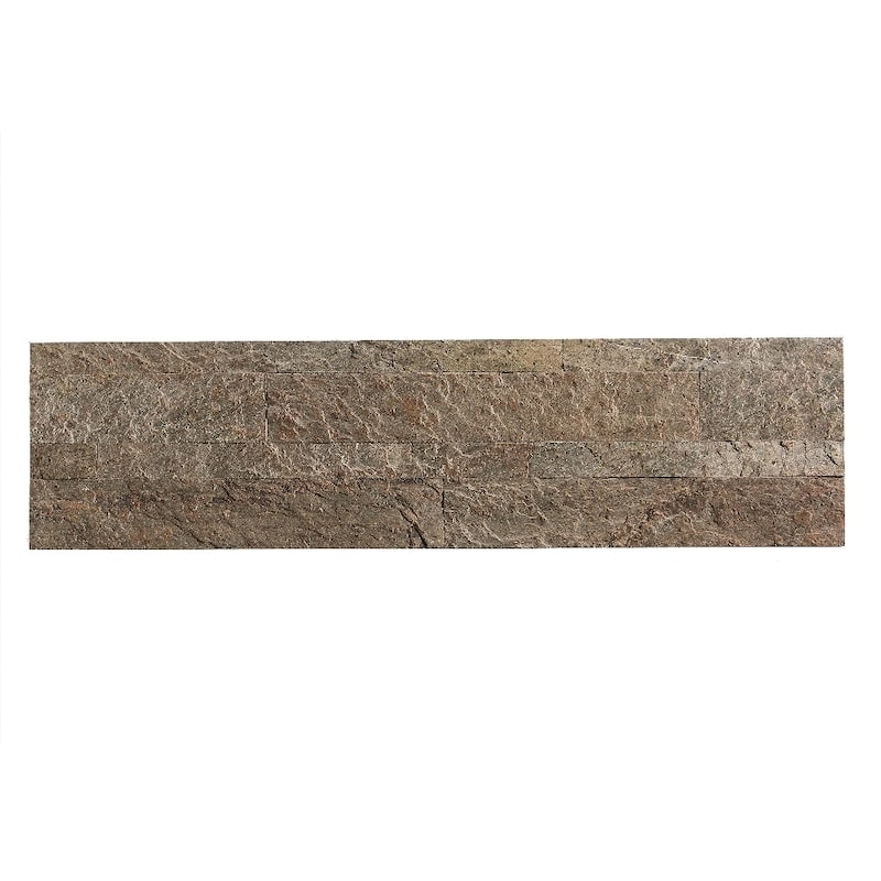 Aspect 6 x 24-inch Tarnished Quartz Peel and Stick Stone Backsplash - Sample