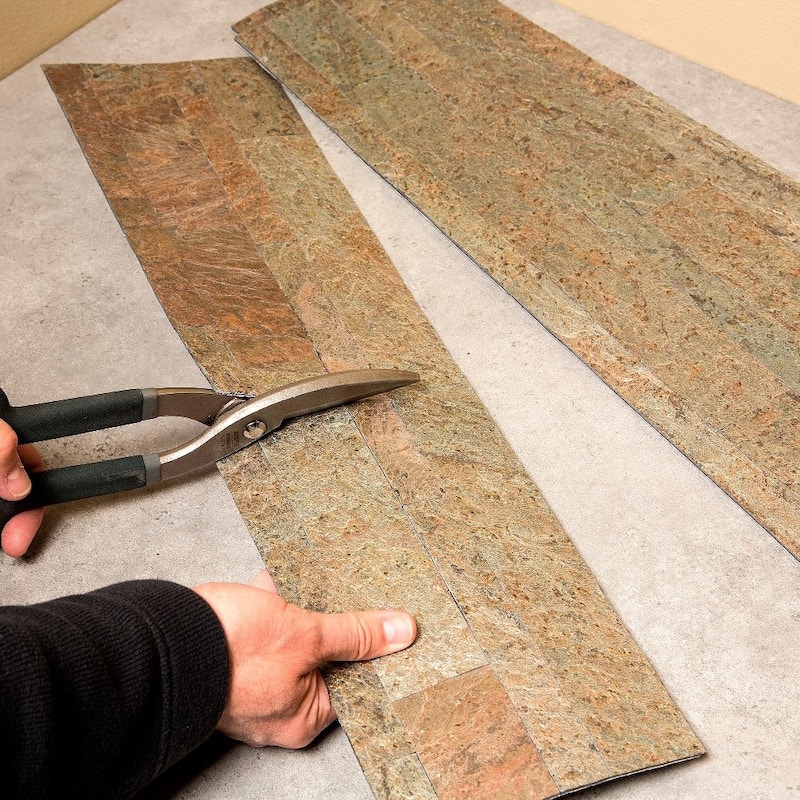 Aspect 6 x 24-inch Tarnished Quartz Peel and Stick Stone Backsplash