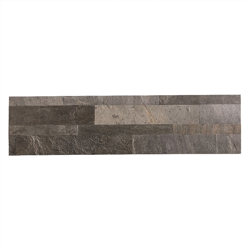 Aspect 6 x 24-inch Iron Slate Peel and Stick Stone Backsplash
