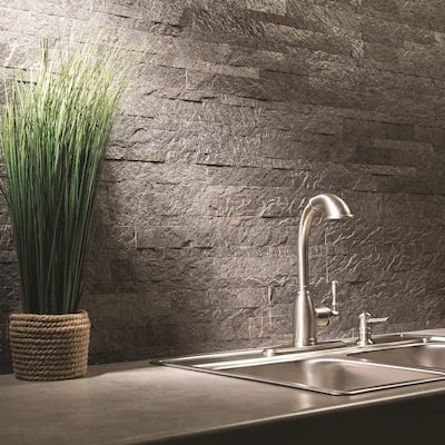 Aspect 6 x 24-inch Frosted Quartz Peel and Stick Stone Backsplash