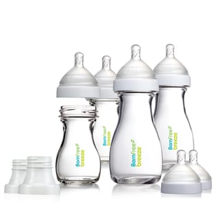 Born Free Breeze Infant's Clear Glass Bottles (Set of 4) Bed
