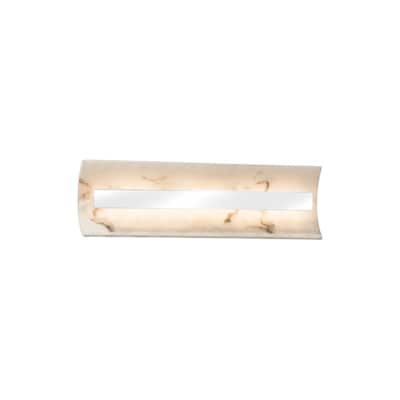 Justice Design LumenAria Contour 21-inch Polished Chrome ADA LED Wall/ Bath Bar, Faux Alabaster Shade