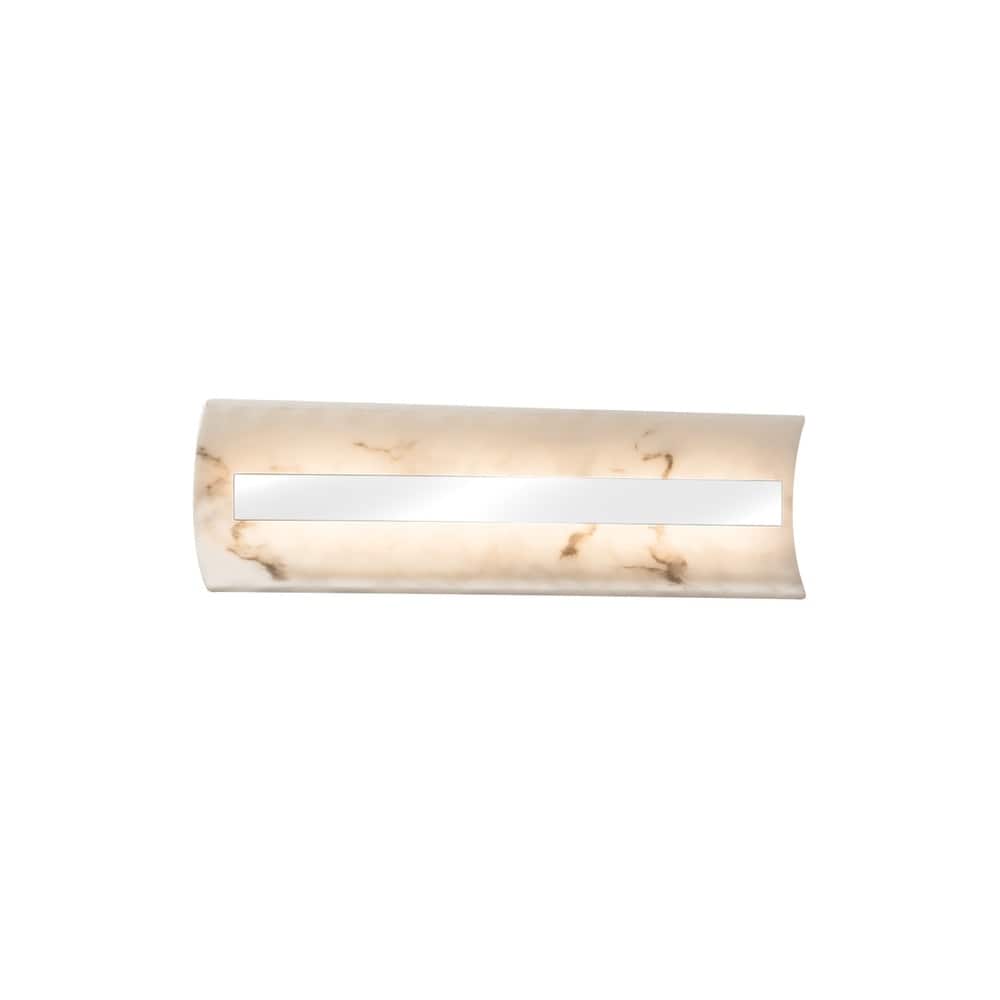 Justice Design LumenAria Contour 21-inch Polished Chrome ADA LED Wall/ Bath Bar, Faux Alabaster Shade