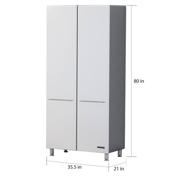 Shop Ulti Mate White Grey Off White Pvc 2 Door Tall Storage