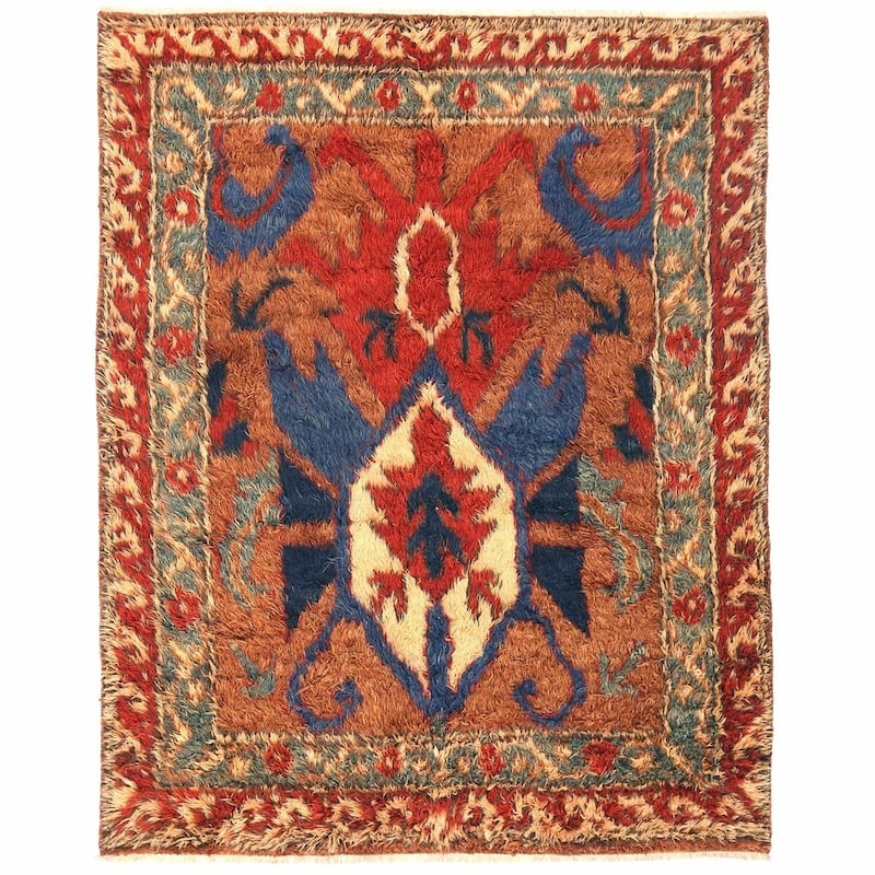 Handmade One-of-a-Kind Shag Gabbeh Wool Rug (Afghanistan) - 6'2 x 7'8