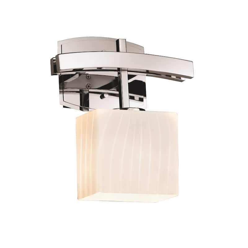 Justice Design Fusion Archway 1-light Polished Chrome ADA Wall Sconce, Ribbon Rectangle Shade