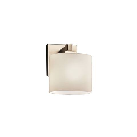 Justice Design Fusion Regency 1-light Brushed Nickel ADA Wall Sconce, Opal Oval Shade