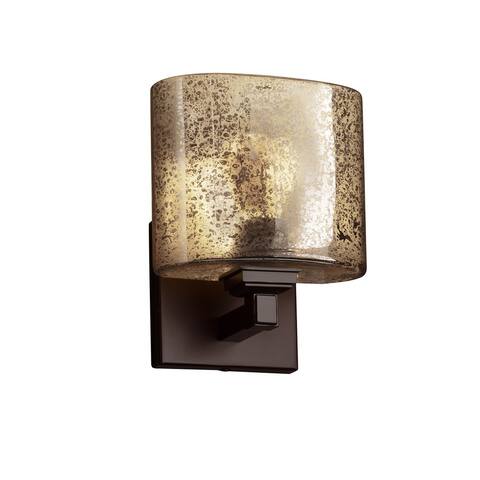 Justice Design Fusion Regency 1-light Dark Bronze ADA Wall Sconce, Mercury Oval Shade