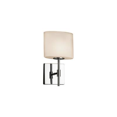 Justice Design Fusion Union 1-light Polished Chrome ADA Wall Sconce, Opal Oval Shade