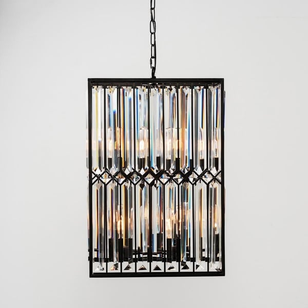 Manson Iron and Crystal 8-Light Square Chandelier by Kosas Home