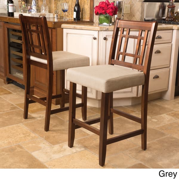 Nadia Acacia 26inch Wood Counter Stool (Set of 2) by Christopher