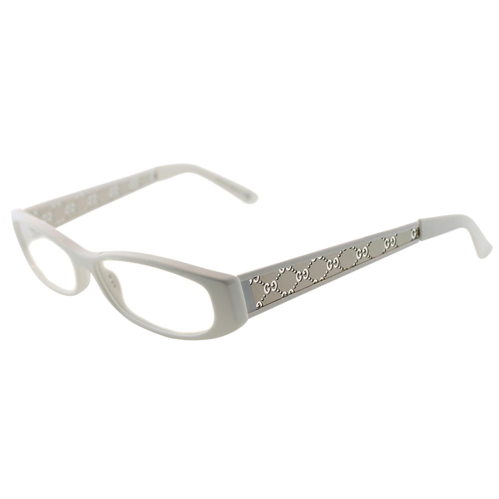 white plastic eyeglasses