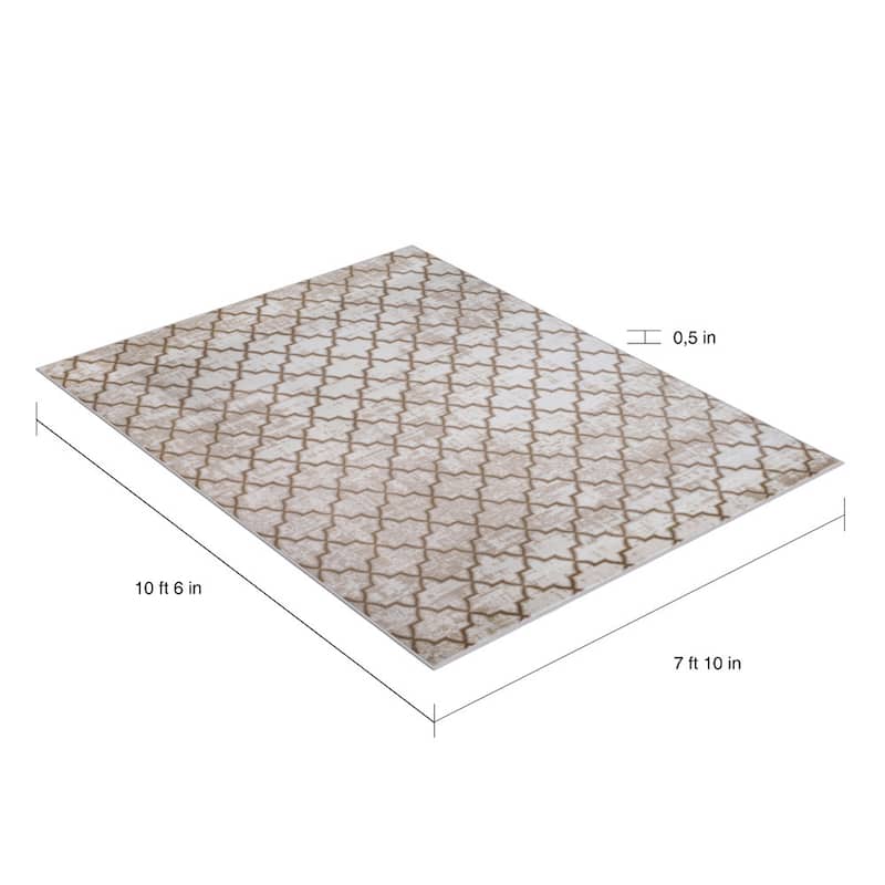 Admire Home Living Plaza Modern Contemporary Geometric Pattern Area Rug