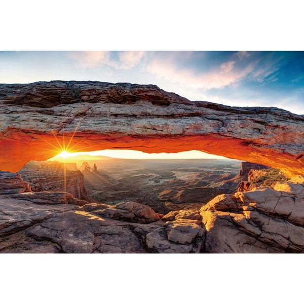 Shop Cortesi Home 'Sunset Canyon' Tempered-glass Wall Art - Free ...