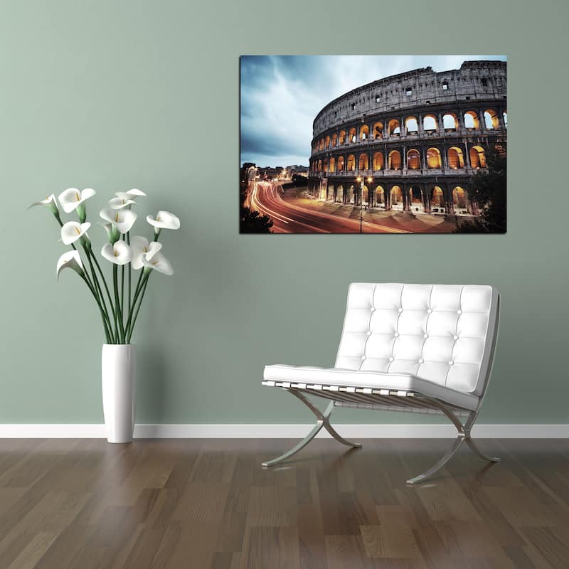 Cortesi Home 'Roman Nights' Tempered-glass Wall Art