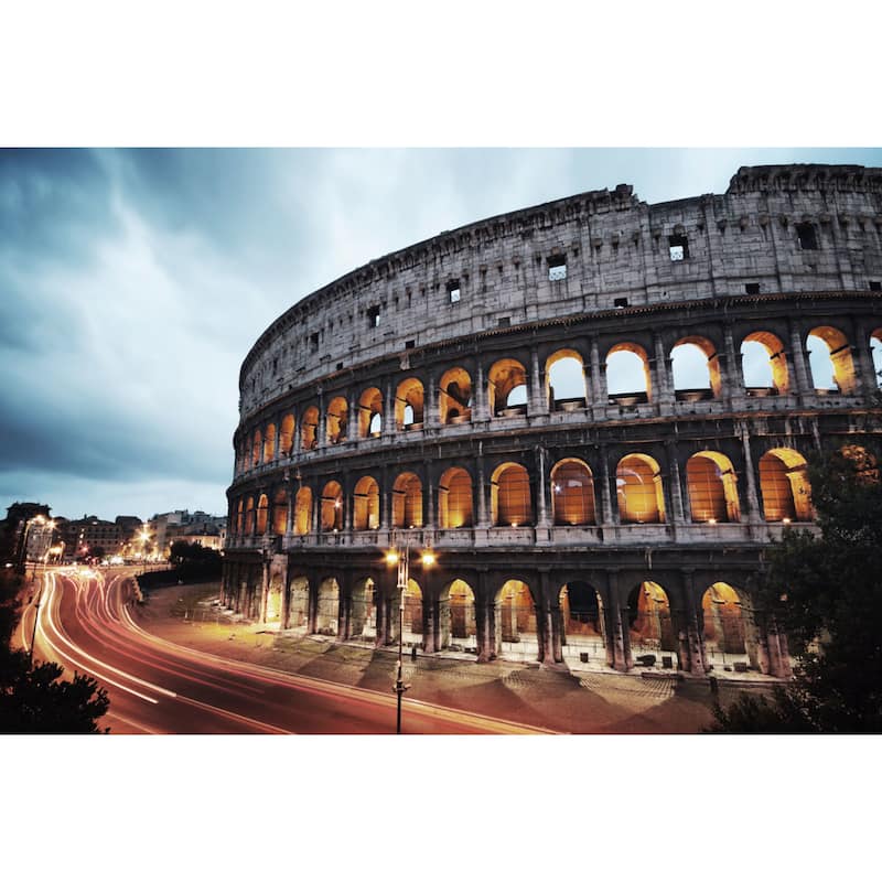 Cortesi Home 'Roman Nights' Tempered-glass Wall Art