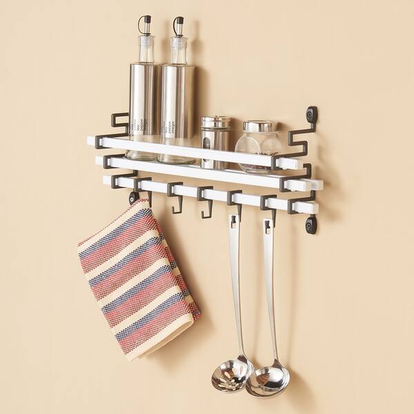 Shop Danya B White Metal Wall Mount Spice Rack With Kitchen