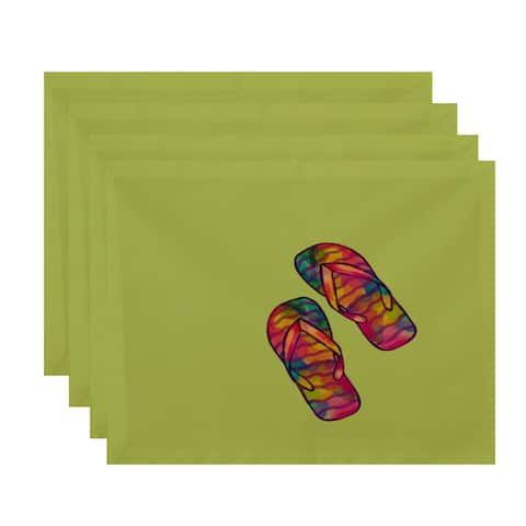 18 x 14-inch Rainbow Flip Flops Geometric Print Placemat (Set of 4)