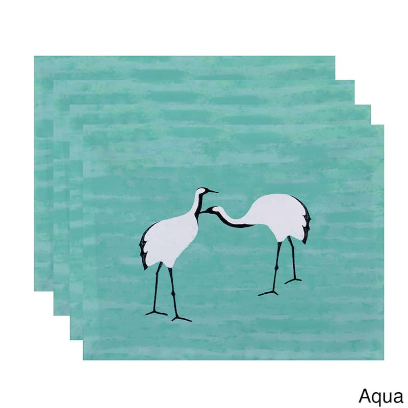 18 x 14-inch Stilts Animal Print Placemat (Set of 4) - Aqua