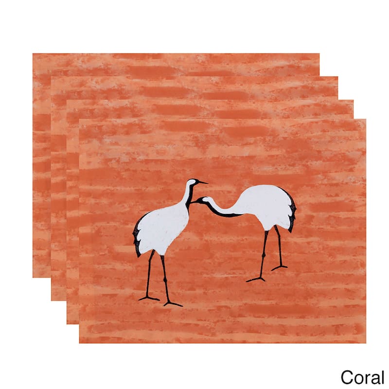 18 x 14-inch Stilts Animal Print Placemat (Set of 4) - Orange