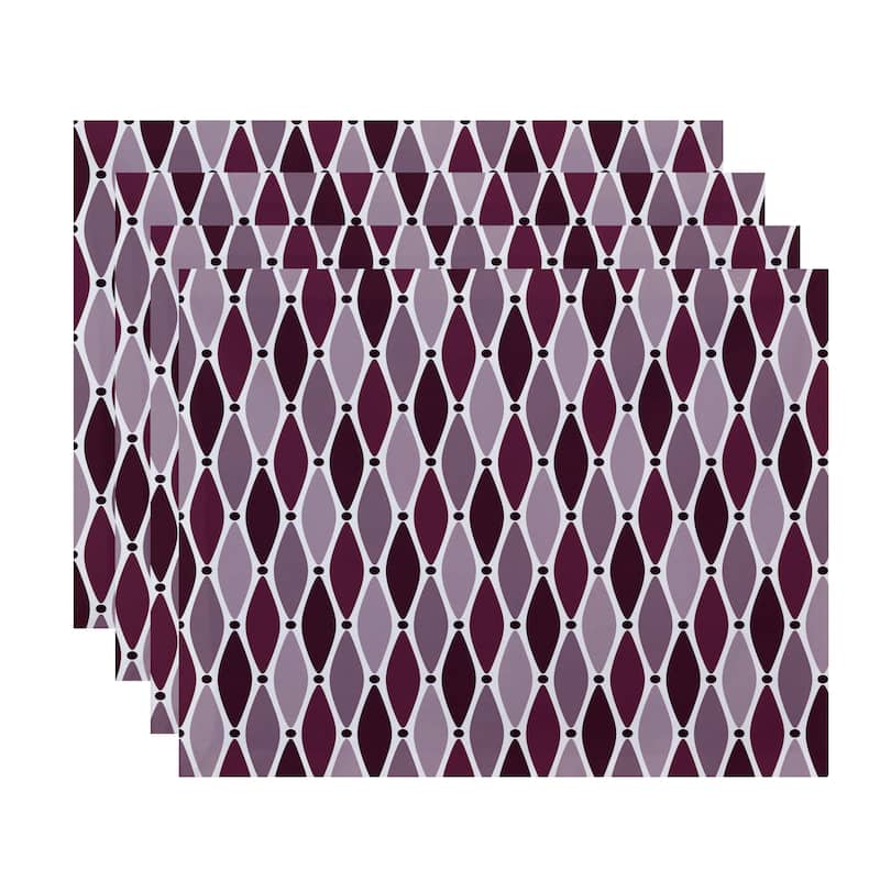 18 x 14-inch Wavy Geometric Print Placemat (Set of 4) - Purple