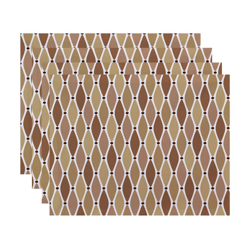 18 x 14-inch Wavy Geometric Print Placemat (Set of 4) - Taupe