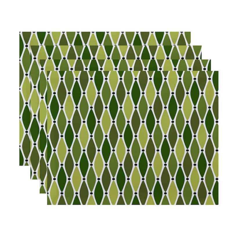 18 x 14-inch Wavy Geometric Print Placemat (Set of 4) - Green