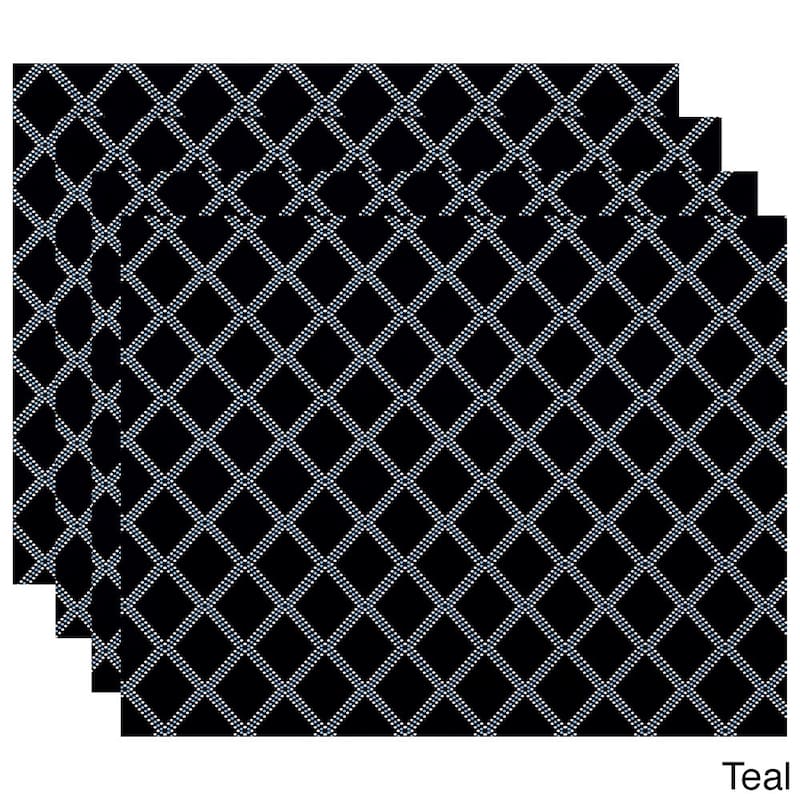 18 x 14-inch Diamond Dots Geometric Print Placemat (Set of 4) - Blue