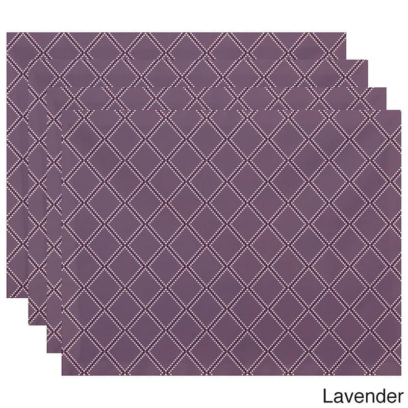 18 x 14-inch Diamond Dots Geometric Print Placemat (Set of 4) - Purple