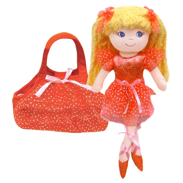 GirlznDollz Cameron Peach Fabric Ballerina Doll with Purse