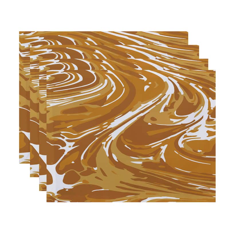 18 x 14-inch Marble Geometric Print Placemat (Set of 4) - Yellow