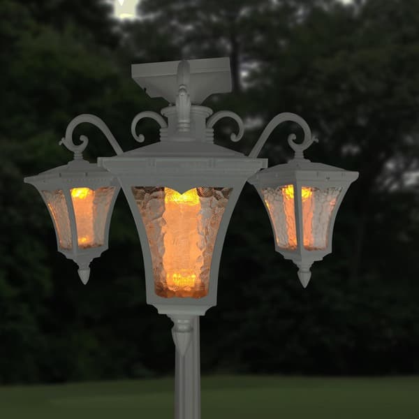 Vittoria Three Head Solar Lamp Post And Planter On Vittoria Three Head Solar Lamp Post And Planter On