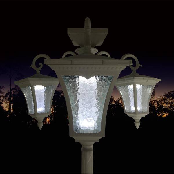 Vittoria Three Head Solar Lamp Post And Planter On Vittoria Three Head Solar Lamp Post And Planter On