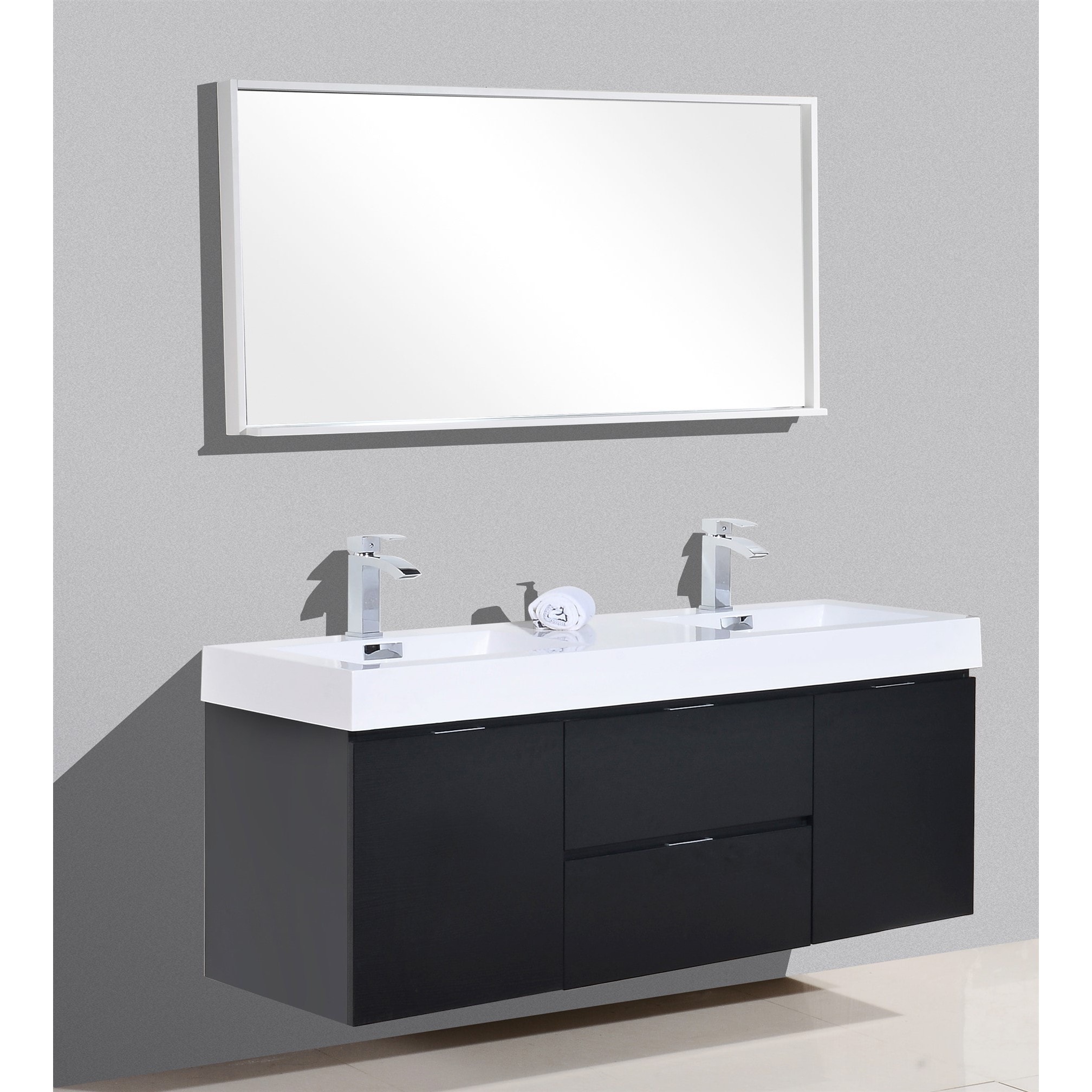 Shop KubeBath Bliss 59-inch Double Sink Bathroom Vanity - Free Shipping ...