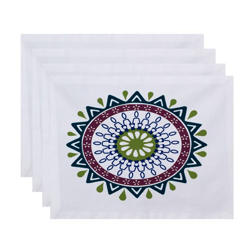 18 x 14-inch Mod Geometric Print Placemat (Set of 4) - Green