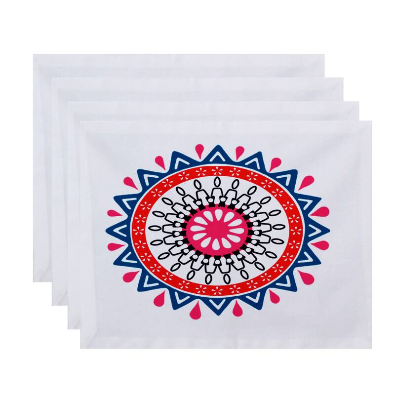 18 x 14-inch Mod Geometric Print Placemat (Set of 4) - Pink